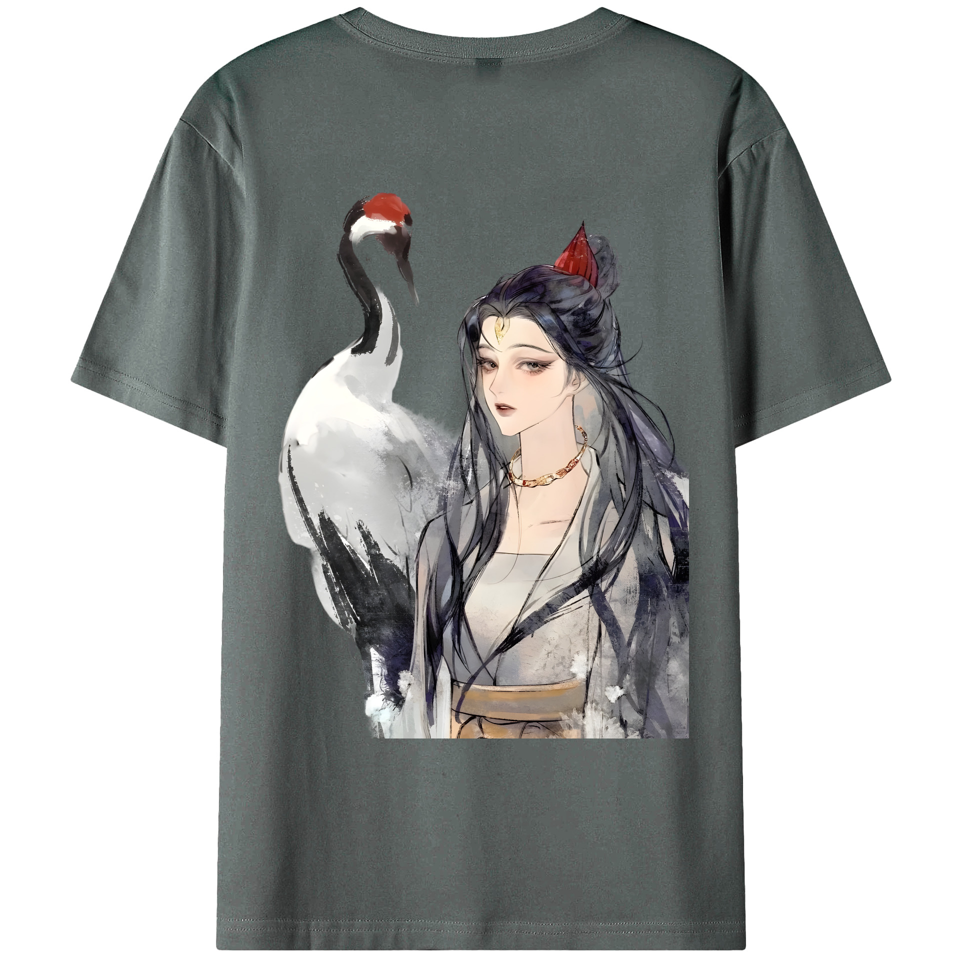 （画像用） Ne Zha 2 ナタ 魔童の大暴れ 綿100％ メンズ半袖Tシャツ（バックプリント） 通気性